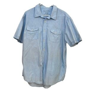 REWIRE 100% Cotton Lightweight Blue Striped Polo | Size XL